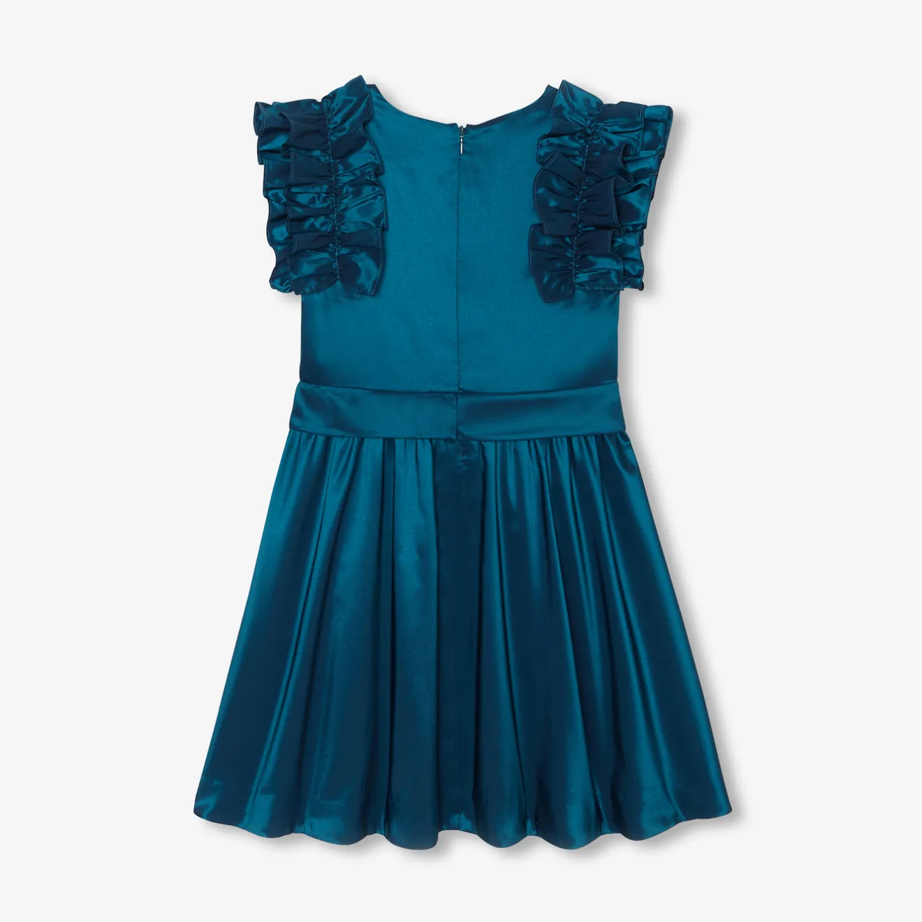 Jacadi Kleider & Röcke>Mädchenkleid aus Taft TÜRKISBLAU