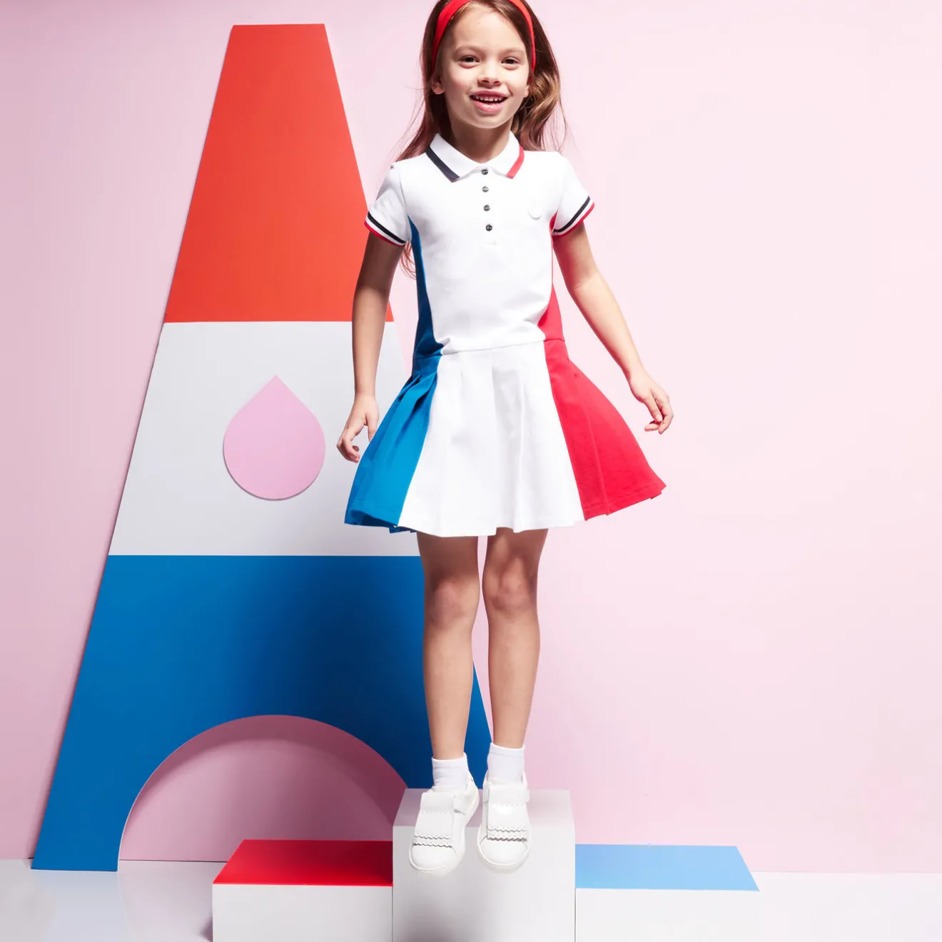 Jacadi Kleider & Röcke>Mädchenkleid im Colorblock-Design WEISS/MEHRFARBIG