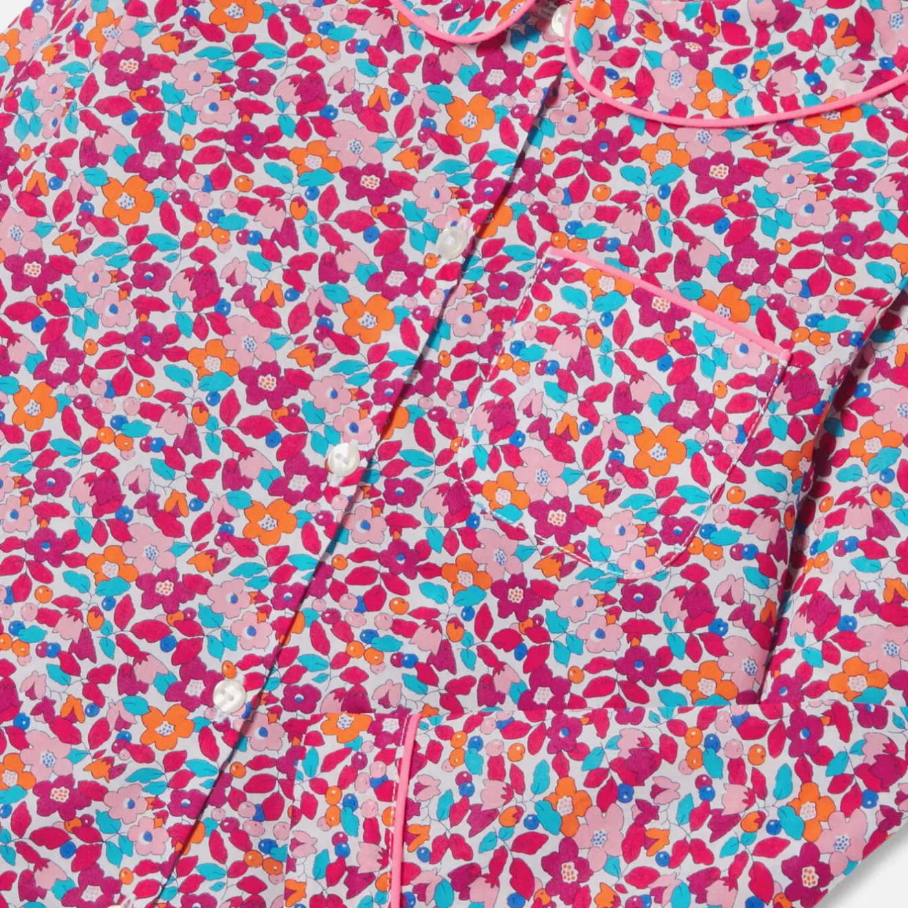 Jacadi Schlafanzüge & Nachthemden>Mädchenpyjama aus Liberty-Stoff ROSA/MEHRFARBIG