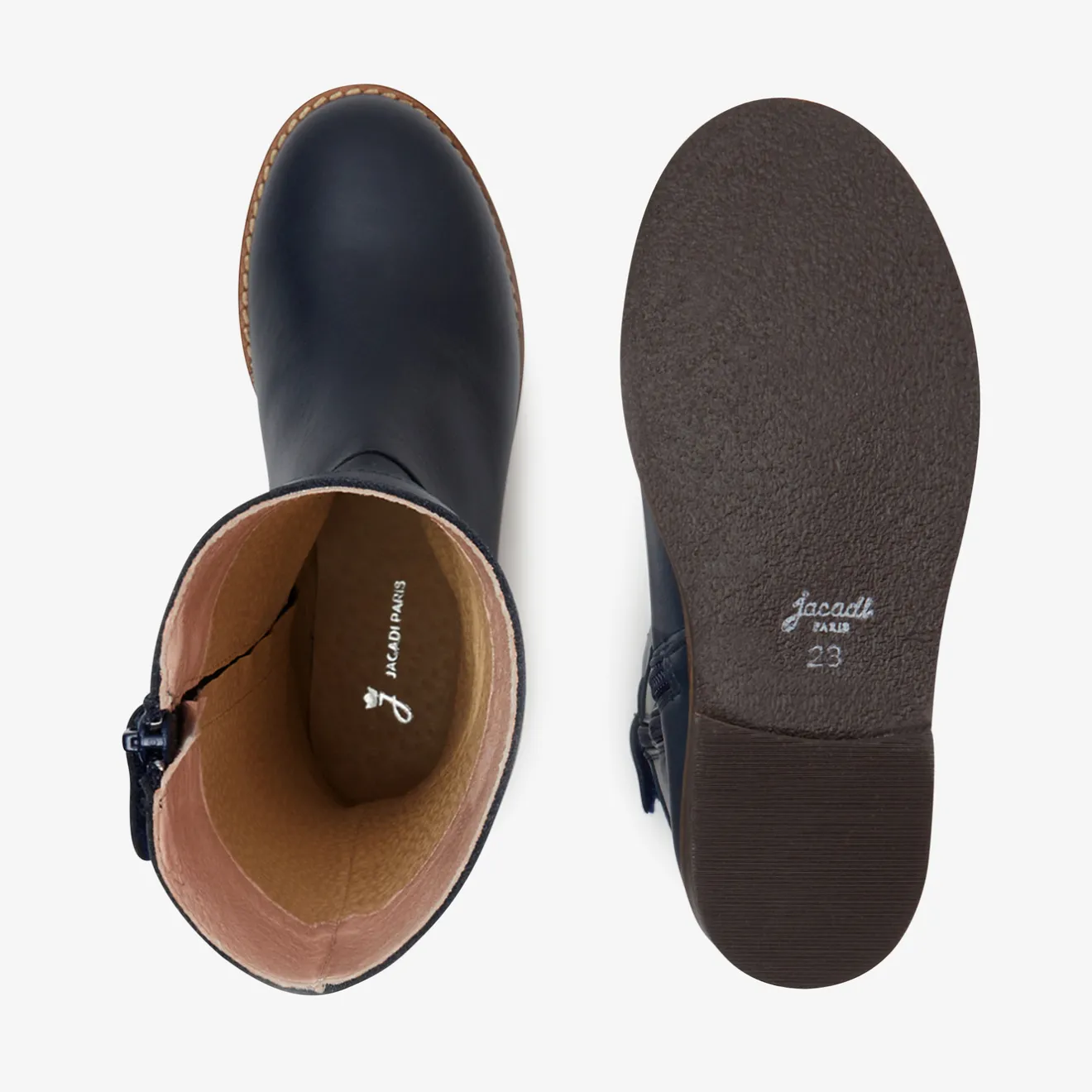 Jacadi Stiefel>Mädchen-Stiefel aus Leder MARINEBLAU JACADI