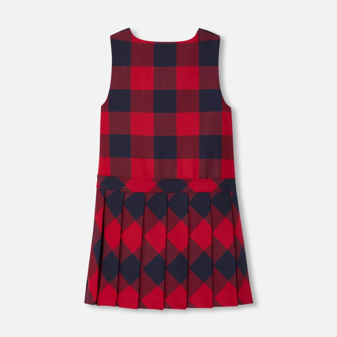 Jacadi Kleider & Röcke>Mädchen-Trägerkleid aus Flanell MARINEBLAU/ROT