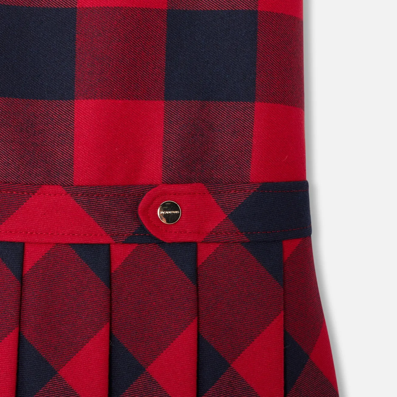 Jacadi Kleider & Röcke>Mädchen-Trägerkleid aus Flanell MARINEBLAU/ROT