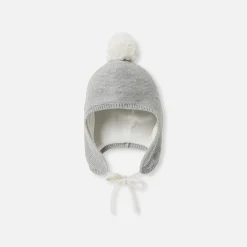 Jacadi Mützen, Schale Und Handschuhe|Accessoires>Mütze mit Pompon für Baby Mädchen GRAU MELIERT HELL JACADI