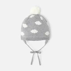Jacadi Accessoires>Mütze mit Pompon für Jungen GRAU/ECRU