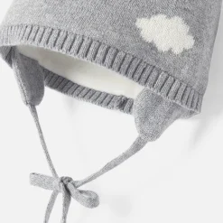 Jacadi Accessoires>Mütze mit Pompon für Jungen GRAU/ECRU