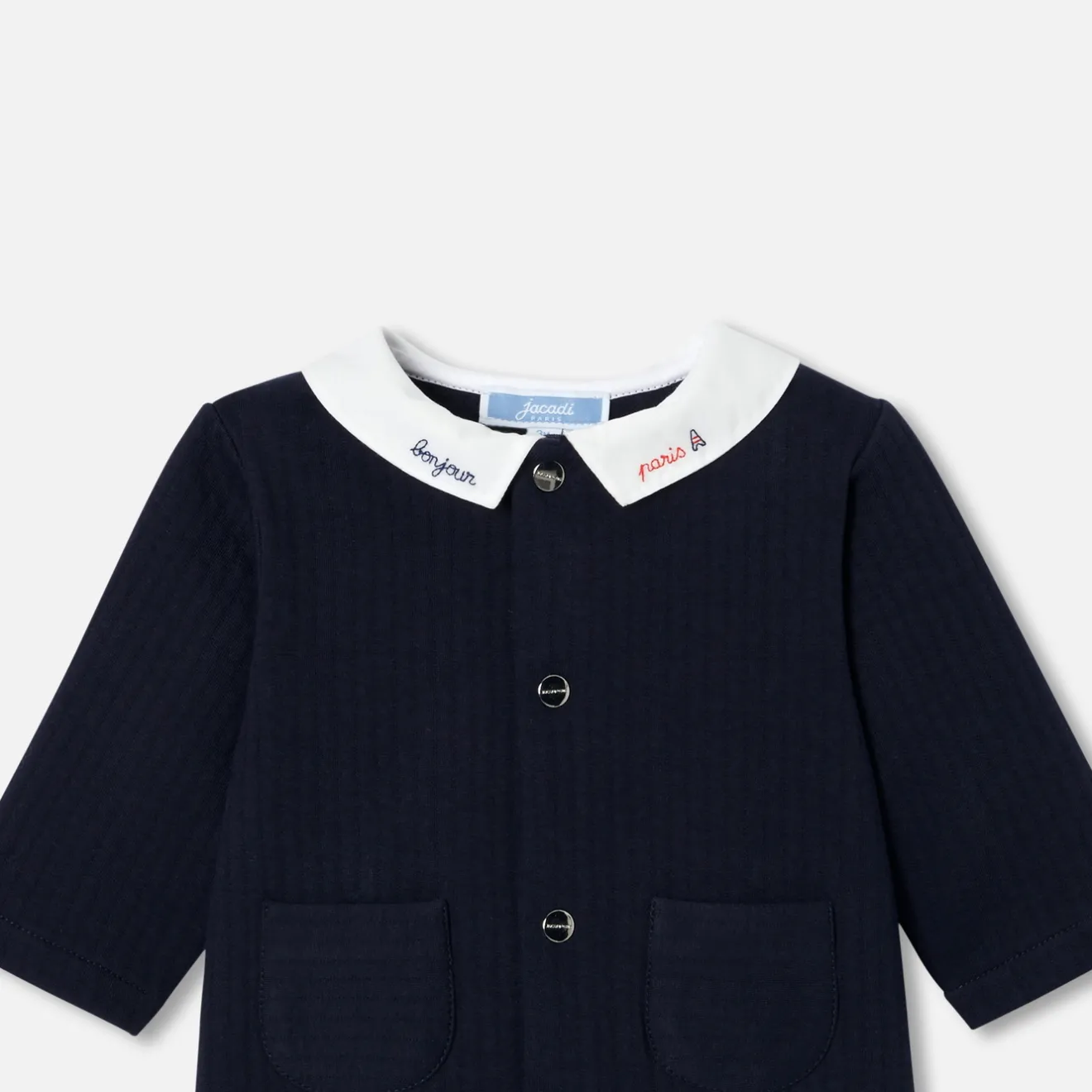 Jacadi Spieler, Latzhosen, Ensembles>Overall aus gestepptem Jersey für Baby Jungen MARINEBLAU HELL