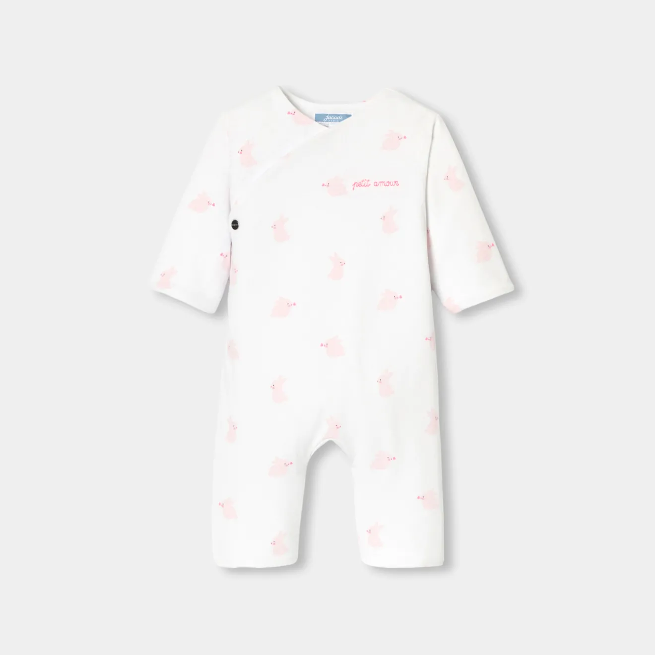 Jacadi Spieler, Latzhosen, Ensembles>Overall aus Jersey für Baby Mädchen WEISS/ROSA