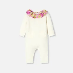 Jacadi Spieler, Latzhosen, Ensembles>Overall aus Krausstrick für Baby Mädchen WEICHES JACADI WEISS
