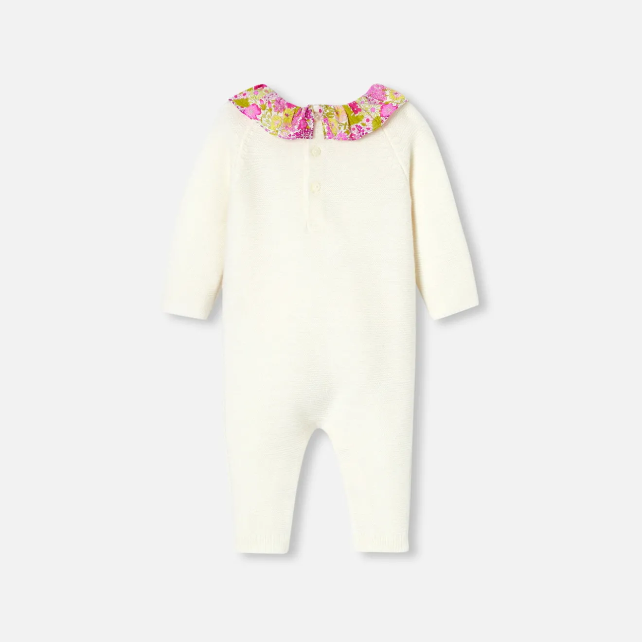 Jacadi Spieler, Latzhosen, Ensembles>Overall aus Krausstrick für Baby Mädchen WEICHES JACADI WEISS