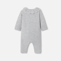Jacadi Spieler, Latzhosen, Ensembles>Overall aus Krausstrick für Baby Mädchen GRAU MELIERT HELL JACADI
