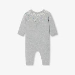 Jacadi Spieler, Latzhosen, Ensembles>Overall aus Strick für Baby Jungen GRAU MELIERT HELL JACADI