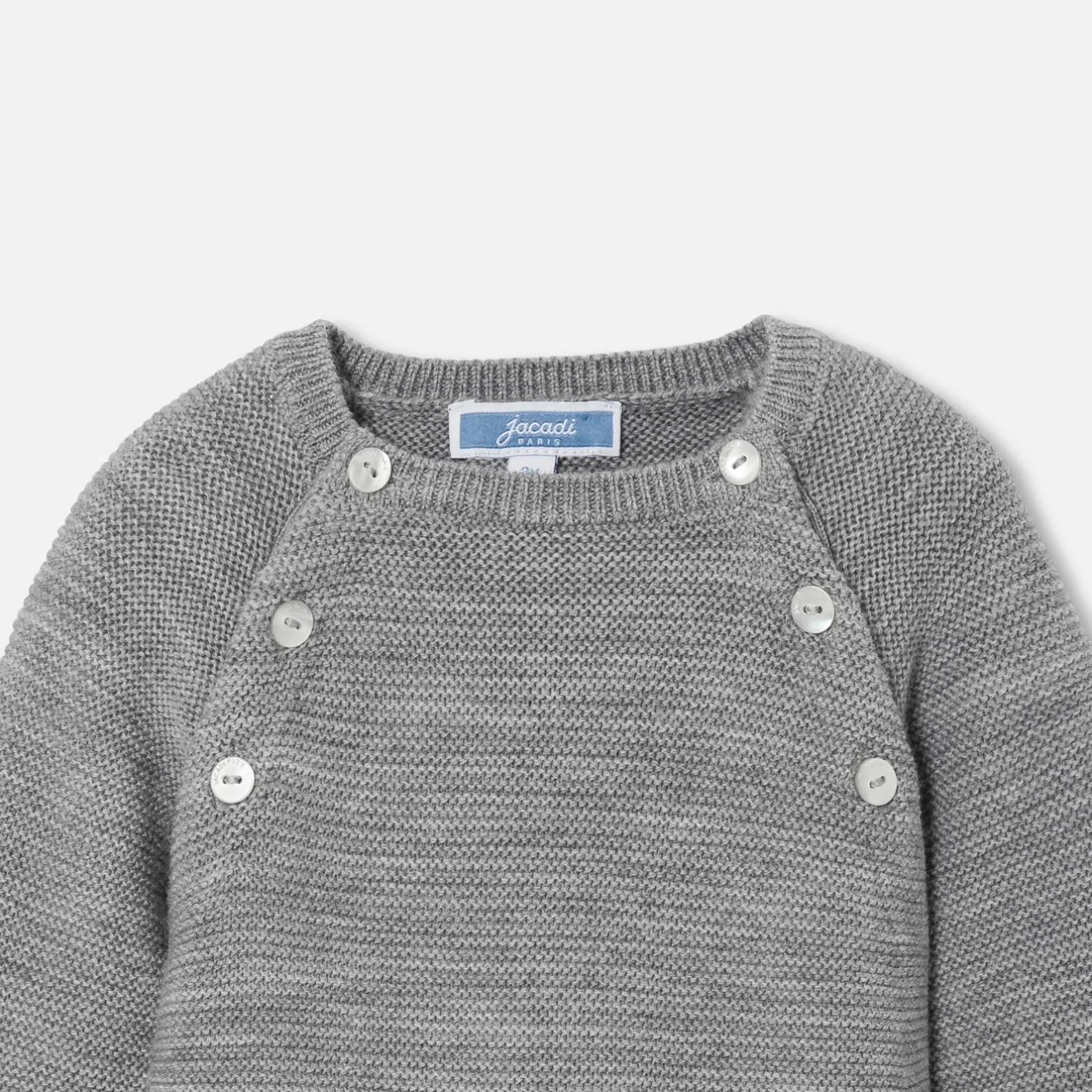 Jacadi Spieler, Latzhosen, Ensembles>Overall für Babys aus Merinowolle GRAU MELIERT HELL JACADI
