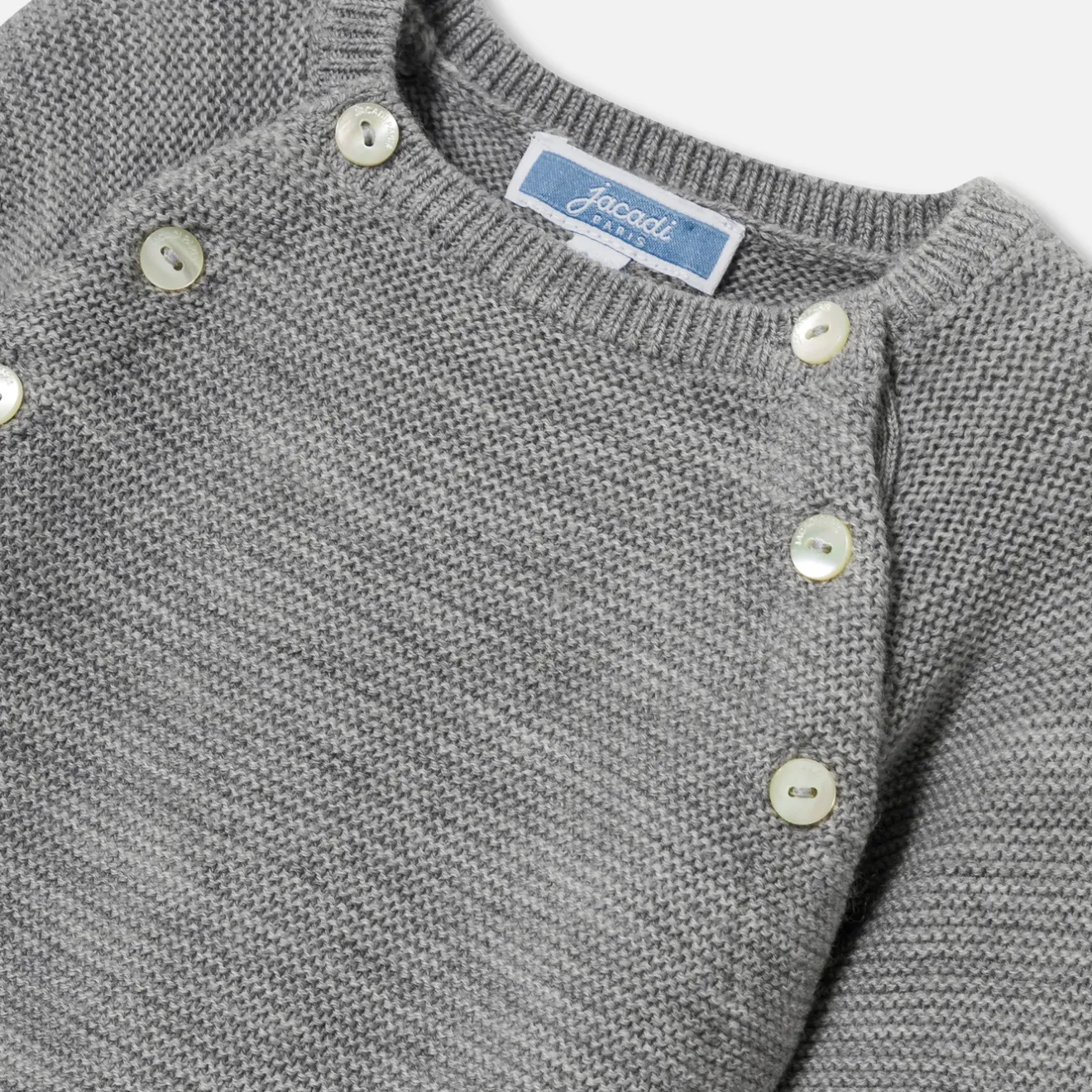 Jacadi Spieler, Latzhosen, Ensembles>Overall für Babys aus Merinowolle GRAU MELIERT HELL JACADI