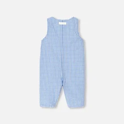 Jacadi Spieler, Latzhosen, Ensembles>Overall mit Vichy-Muster für Baby Jungen BLAU/WEISS