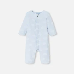 Jacadi Spieler, Latzhosen, Ensembles>Overall mit Wolkenmotiv für Baby Jungen HELLBLAU