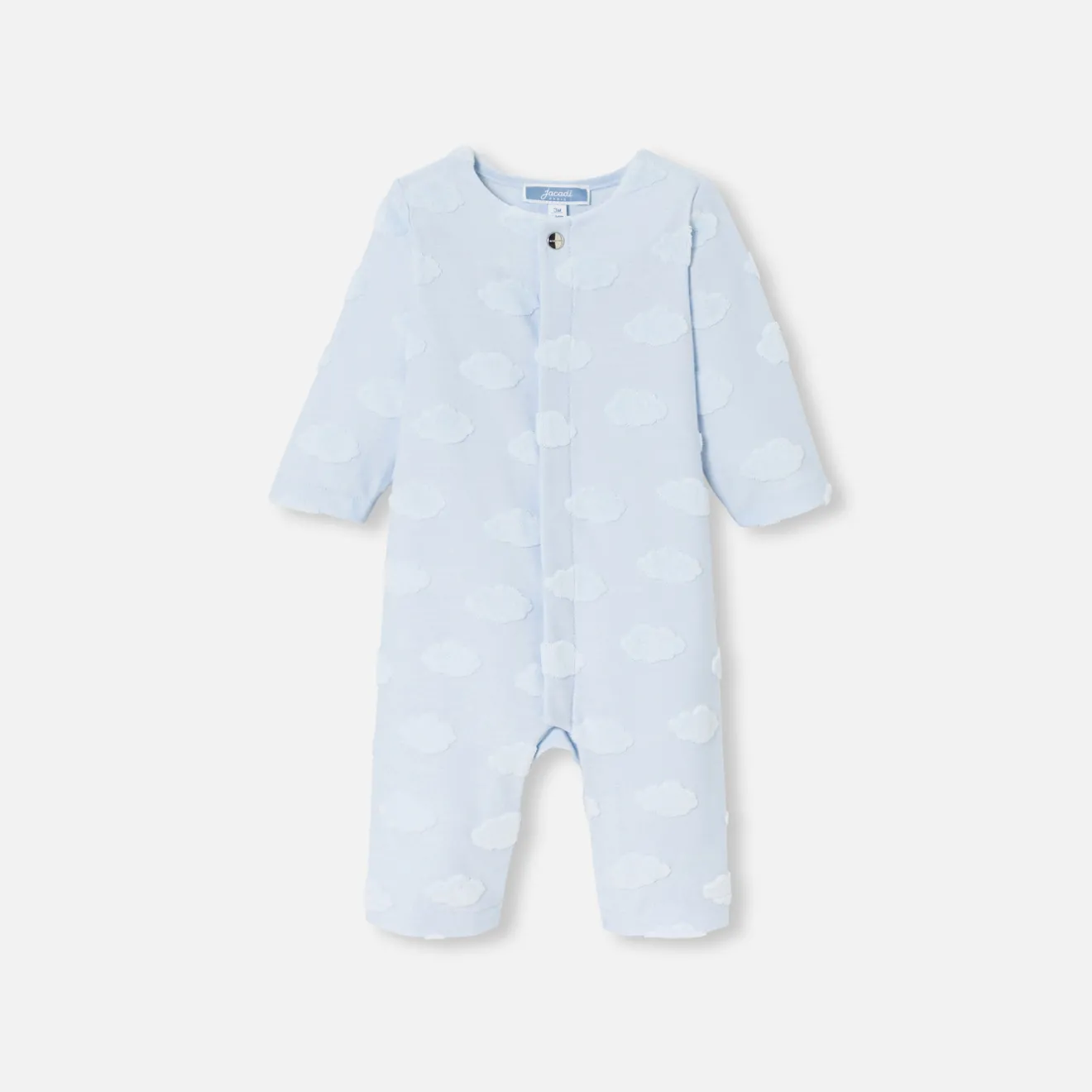 Jacadi Spieler, Latzhosen, Ensembles>Overall mit Wolkenmotiv für Baby Jungen HELLBLAU