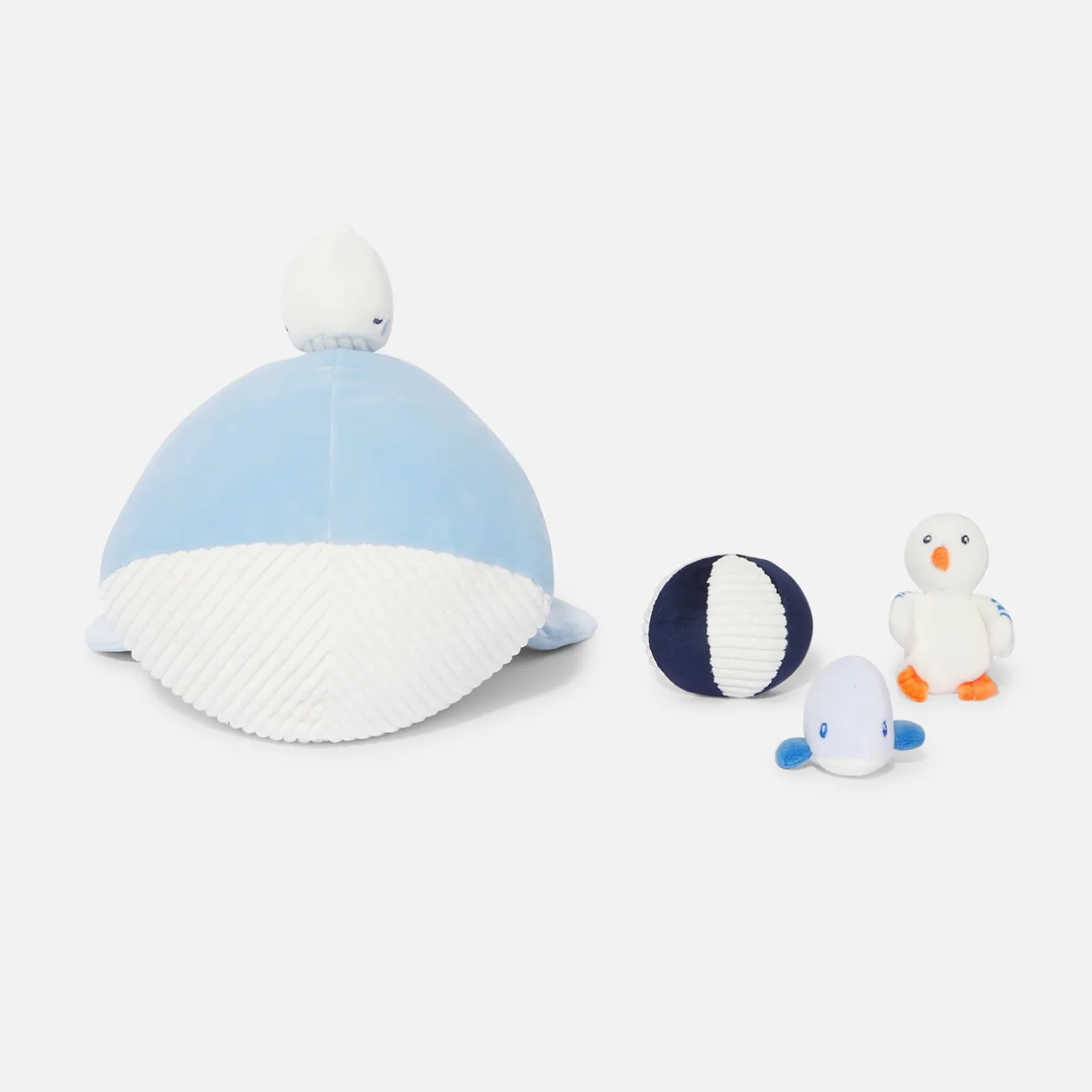 Jacadi Babyspielzeug, Plüschtiere & Schnuffeltücher|Kuscheltiere & Schnuffeltücher>Plüschwalfisch zur Förderung der Aktivität WEISS/BLAU
