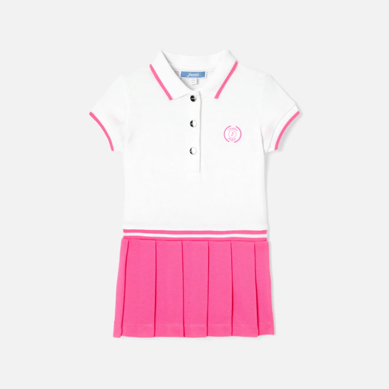 Jacadi Kleider>Polokleid für Mädchen WEISS/ROSA