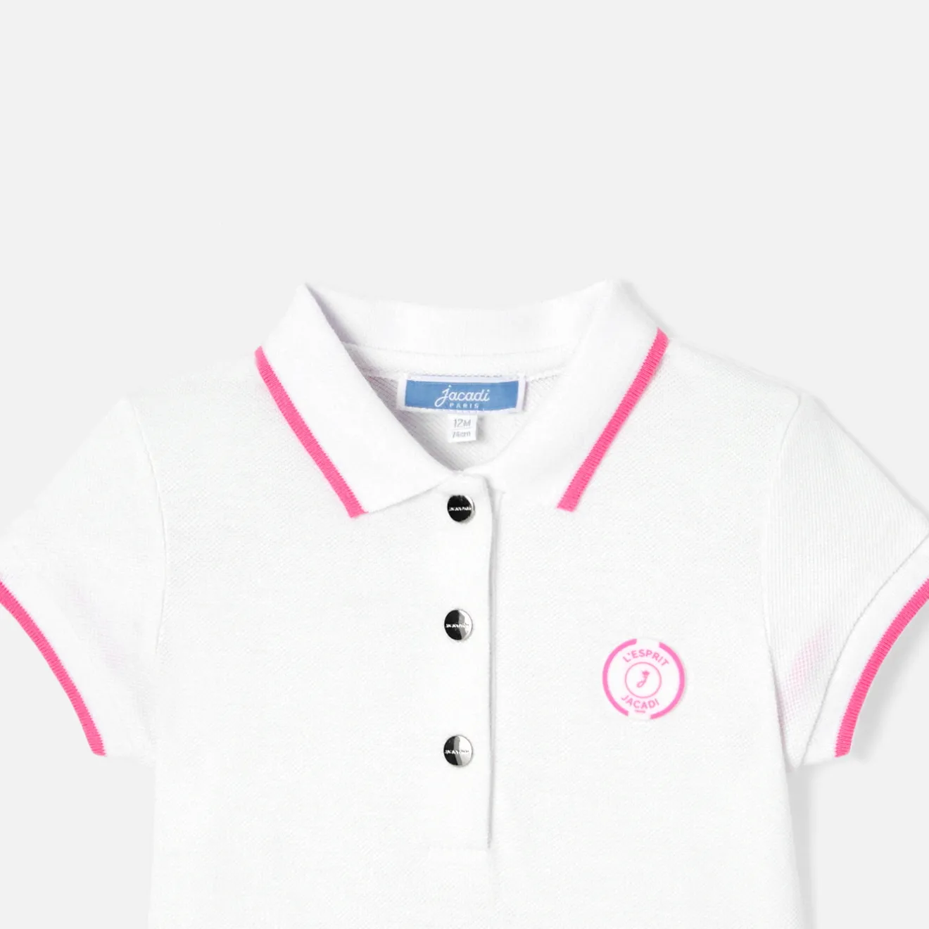 Jacadi Kleider>Polokleid für Mädchen WEISS/ROSA