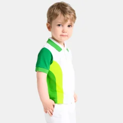 Jacadi T-Shirts, Polos, Langarmshirts>Poloshirt aus Baumwollpikee Kleinkind Junge WEISS/GRÜN
