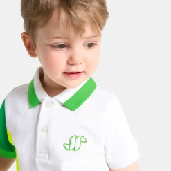 Jacadi T-Shirts, Polos, Langarmshirts>Poloshirt aus Baumwollpikee Kleinkind Junge WEISS/GRÜN