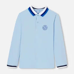 Jacadi T-Shirts, Polos, Langarmshirts>Poloshirt mit langen Ärmeln für Jungen JACADI HELLBLAU