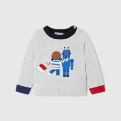 Jacadi Pullover, Sweatshirts, Strickjacken>Pullover aus Baumwolle für Jungen GRAU MELIERT HELL JACADI