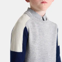 Jacadi Pullover, Sweatshirts, Strickjacken>Pullover aus Kaschmir für Jungen GRAU/MARINEBLAU