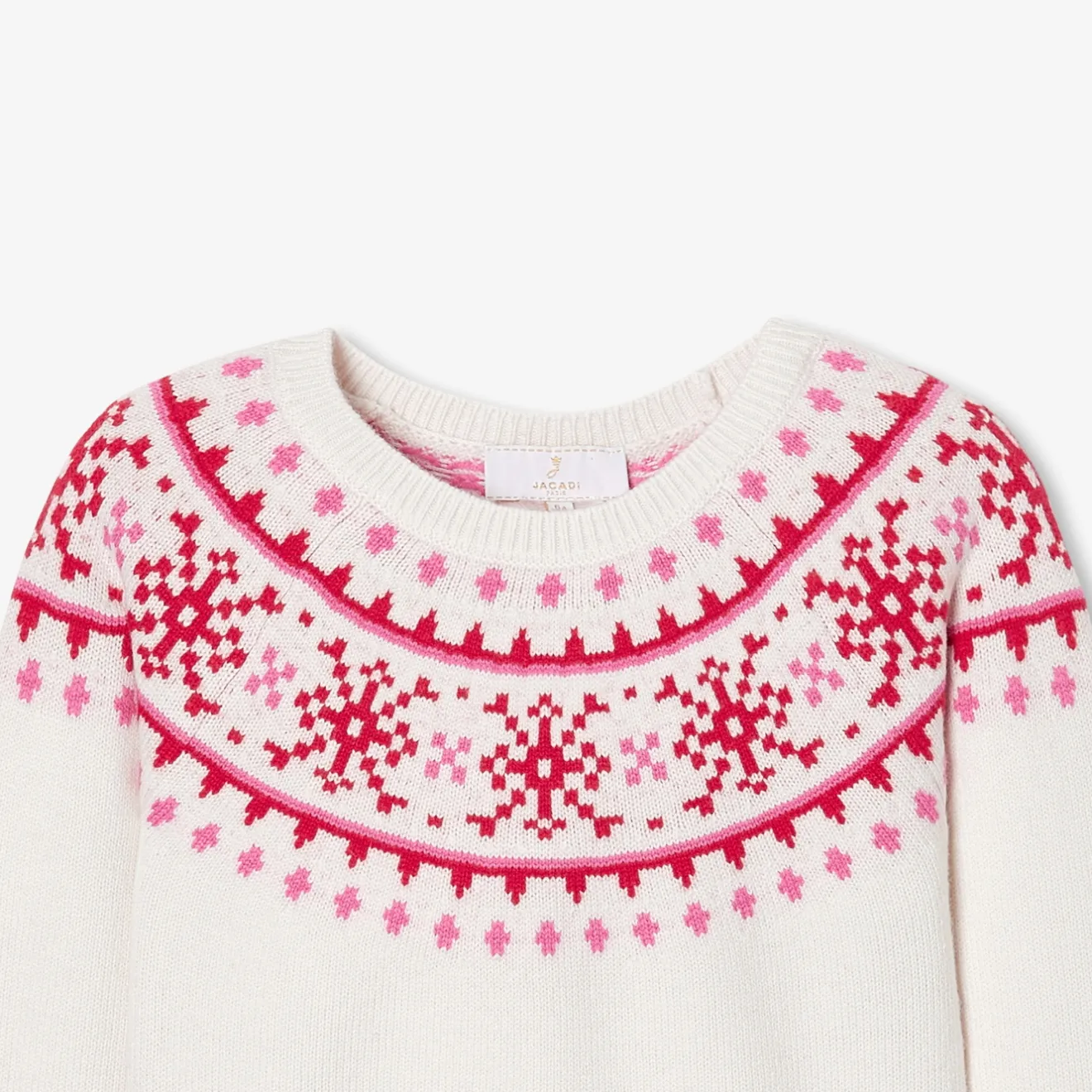 Jacadi Pullover, Sweatshirts, Strickjacken>Pullover für Mädchen in Jacquard WEICHES WEISS/MEHRFARBIG