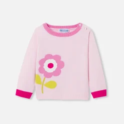 Jacadi Pullover, Sweatshirts, Strickjacken>Pullover mit Blumen-Intarsie Kleinkind Mädchen ROSA PUDER JACADI