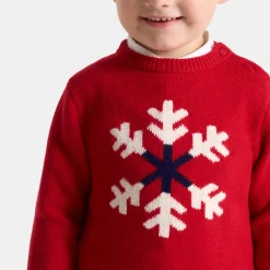 Jacadi Pullover, Sweatshirts, Strickjacken>Pullover mit Flocken-Intarsie Kleinkind Junge STEIN ROT