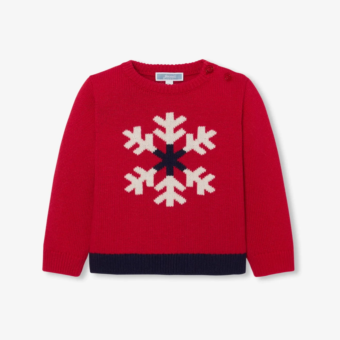 Jacadi Pullover, Sweatshirts, Strickjacken>Pullover mit Flocken-Intarsie Kleinkind Junge STEIN ROT