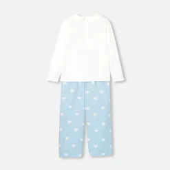 Jacadi Schlafanzüge & Nachthemden>Pyjama aus Baumwolle für Mädchen WEISS/BLAU