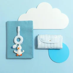 Jacadi Babyspielzeug, Plüschtiere & Schnuffeltücher>Rassel mit Möwe und Fisch WEISS/BLAU