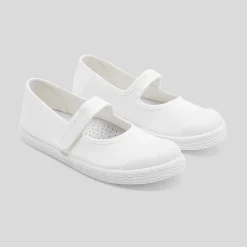 Jacadi Stoffschuhe|Ballerinas & Riemchenschuhe>Riemchenschuhe aus Canvas für Mädchen JACADI WEISS