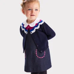 Jacadi Kleider>Schürzenkleid aus Jeansstoff Kleinkind Mädchen JEANSDUNKELBLAU