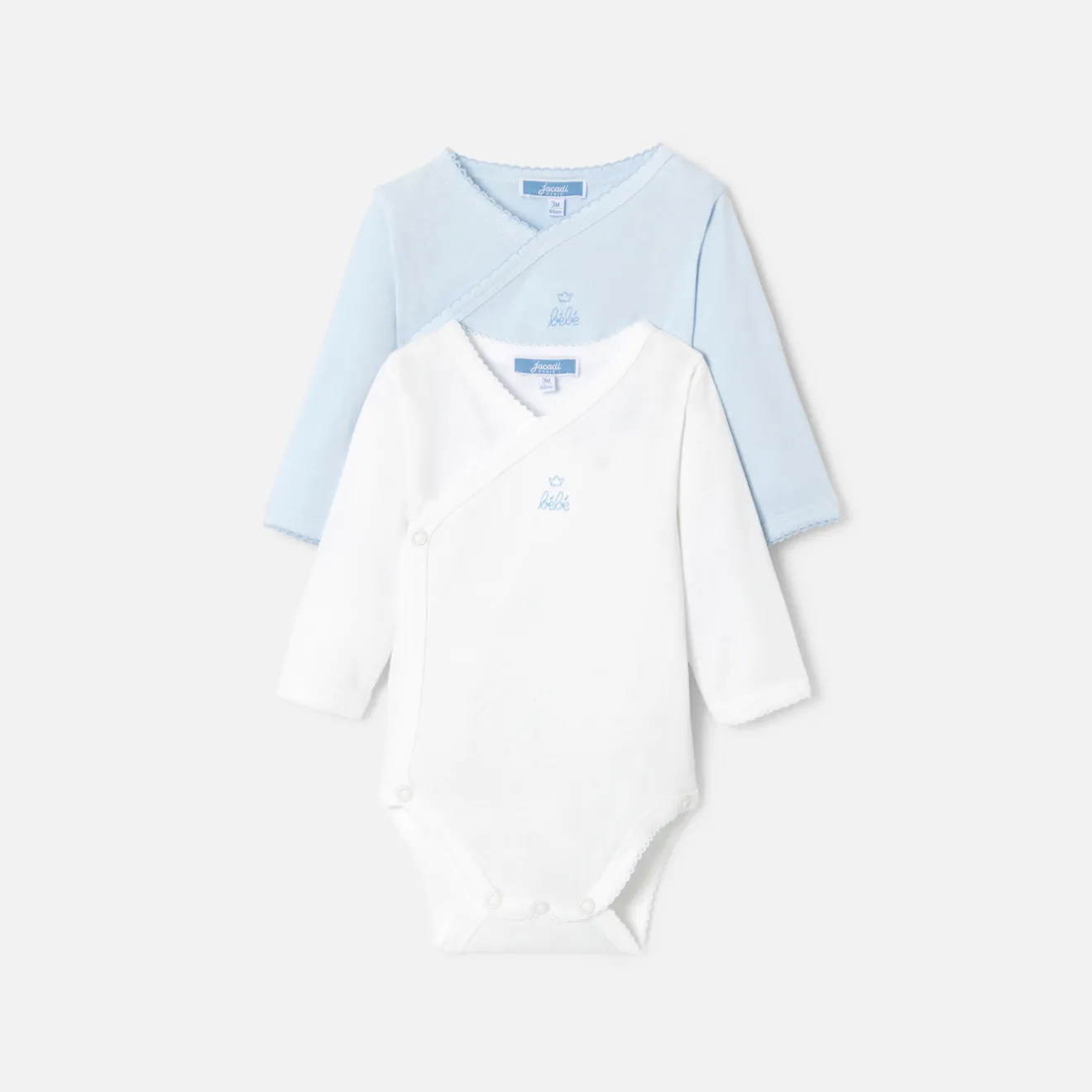 Jacadi Bodies>Set aus 2 Bodys mit langen Ärmeln für Jungen WEISS/BLAU