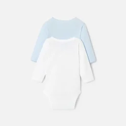 Jacadi Bodies>Set aus 2 Bodys mit langen Ärmeln für Jungen WEISS/BLAU
