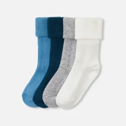 Jacadi Socken Und Stiefelchen|Socken>Set aus 4 Paar Socken für Baby Jungen BLAU/MEHRFARBIG