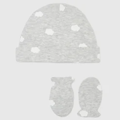 Jacadi Accessoires>Set aus Mütze und Fäustlingen GRAU/WEISS