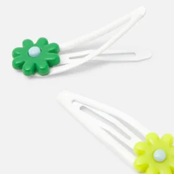 Jacadi Haar-Accessoires|Accessoires>Set Haarspangen für Mädchen WEISS/GRÜN