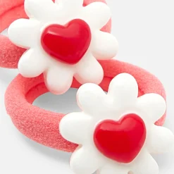 Jacadi Haar-Accessoires>Set mit 2 Haargummis Kleinkind Mädchen WEISS/ROT