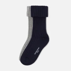 Jacadi Accessoires|Socken Und Stiefelchen>Socken-Duo für Jungen MARINEBLAU/GRAU