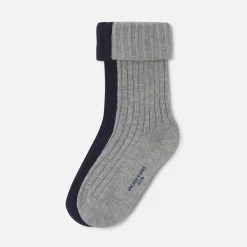 Jacadi Accessoires|Socken Und Stiefelchen>Socken-Duo für Jungen MARINEBLAU/GRAU
