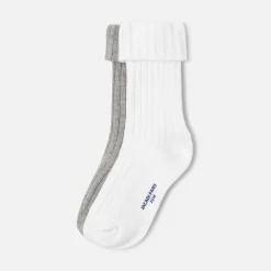 Jacadi Accessoires|Socken Und Stiefelchen>Socken-Duo für Jungen WEISS/GRAU