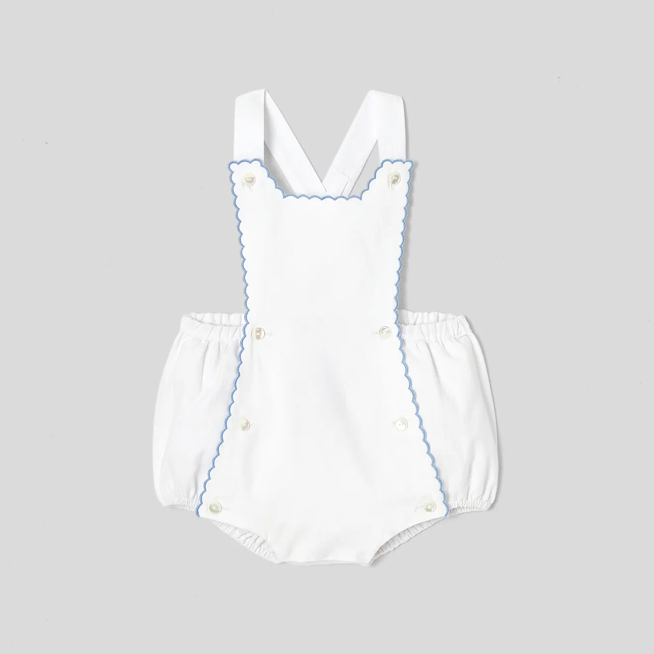 Jacadi Spieler, Latzhosen, Ensembles>Spieler für Mädchen Mein erstes WEISS/BLAU