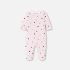 Jacadi Strampler|Strampler & Schlafanzüge>Strampler aus Molton für Mädchen ROSA/MEHRFARBIG