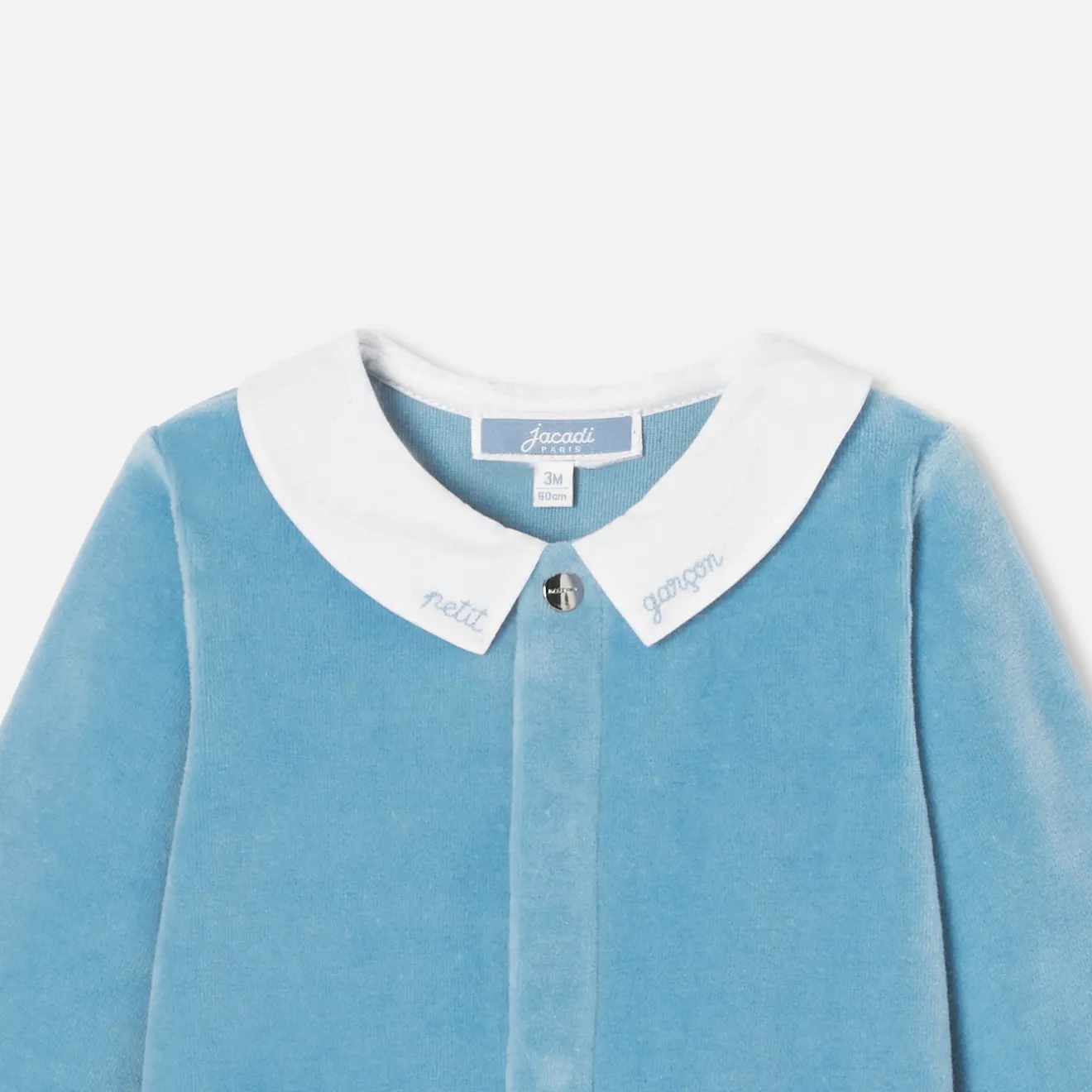 Jacadi Strampler|Strampler & Schlafanzüge>Strampler aus Samt für Baby Jungen WASSERBLAU
