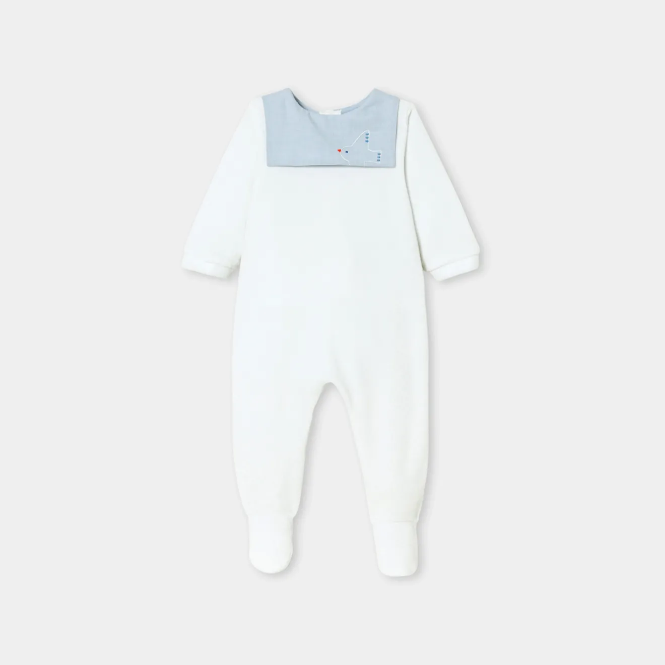Jacadi Strampler|Strampler & Schlafanzüge>Strampler aus Samt für Baby Jungen JACADI WEISS