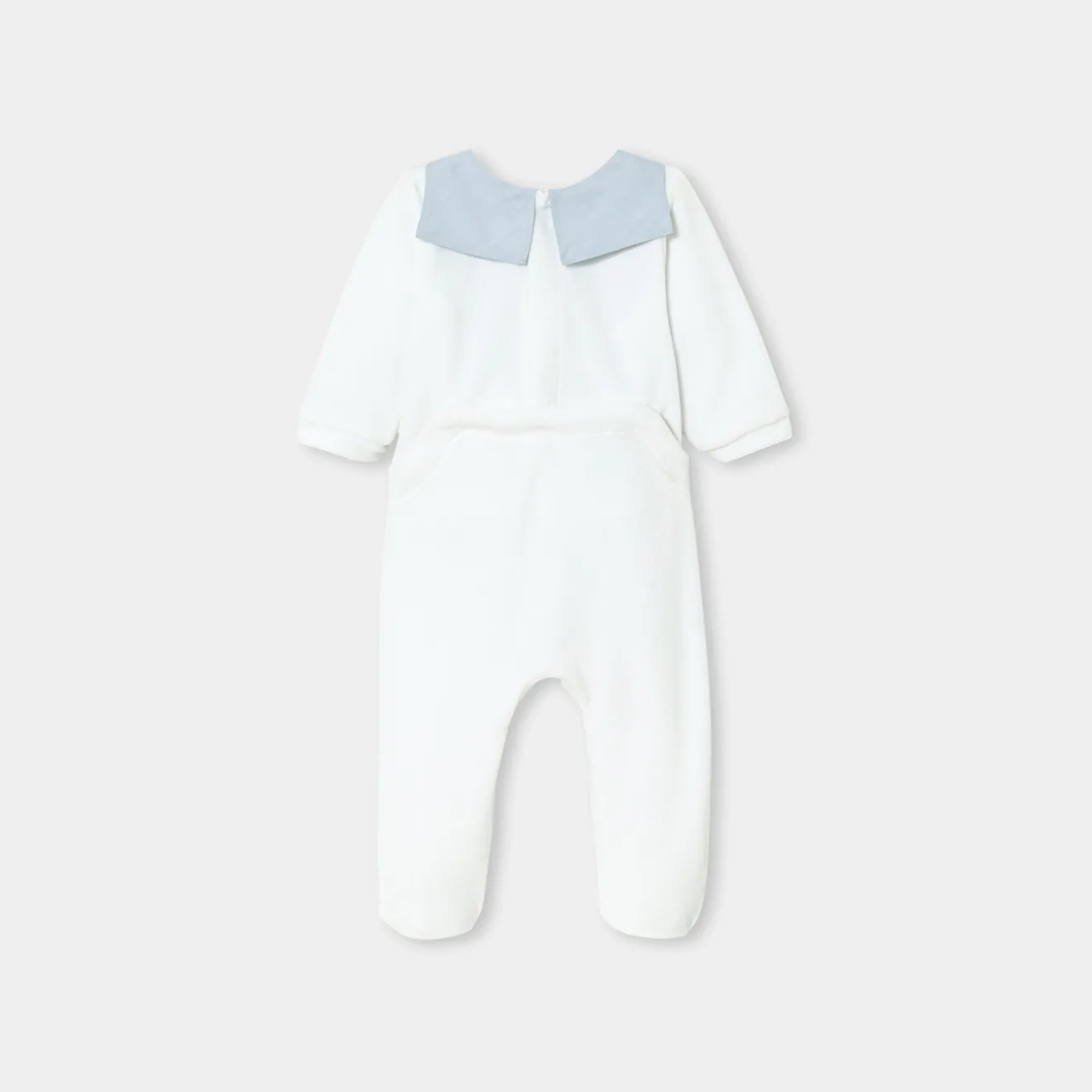 Jacadi Strampler|Strampler & Schlafanzüge>Strampler aus Samt für Baby Jungen JACADI WEISS